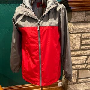 Eddie Bauer Kids Red and Gray Raincoat